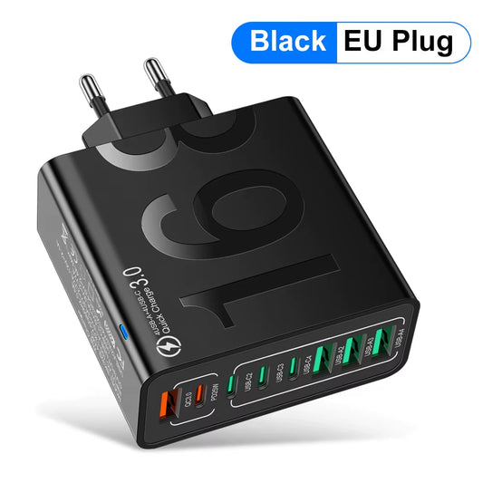150W Multi Ports USB Charger Fast Charging Wall Adapter for Xiaomi Iphone Samsung Huawei PD Type C Travel
