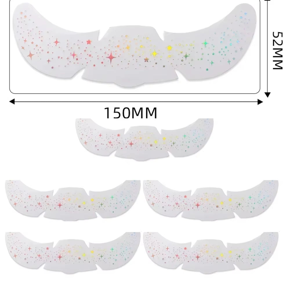 6Pcs Hot Stamping Freckles Makeup Patches Metallic Golden Silver Fake Freckles Temporary Tattoo Stickers