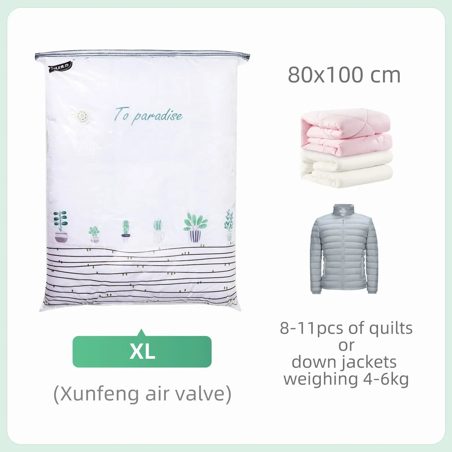 Tool-Free Vacuum Compression Bags for Comforters and Blankets