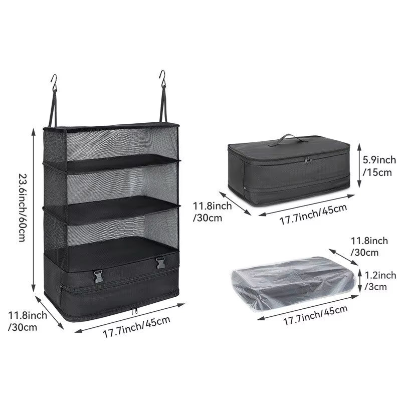 1 Set Housewares Luggage Travel Organizer Travel Essentials Hanging Packing Cubes Hanging Shelves Laundry Storage Compartment