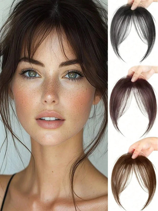 Synthesis Wig Middle-Part Bangs Hair Extensions Clip in Forehead Natural Seamless