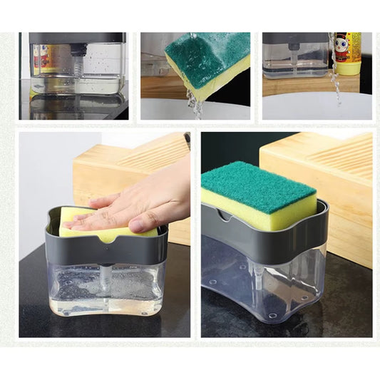 Press-Type Kitchen Soap Dispensing Dishwashing Brush