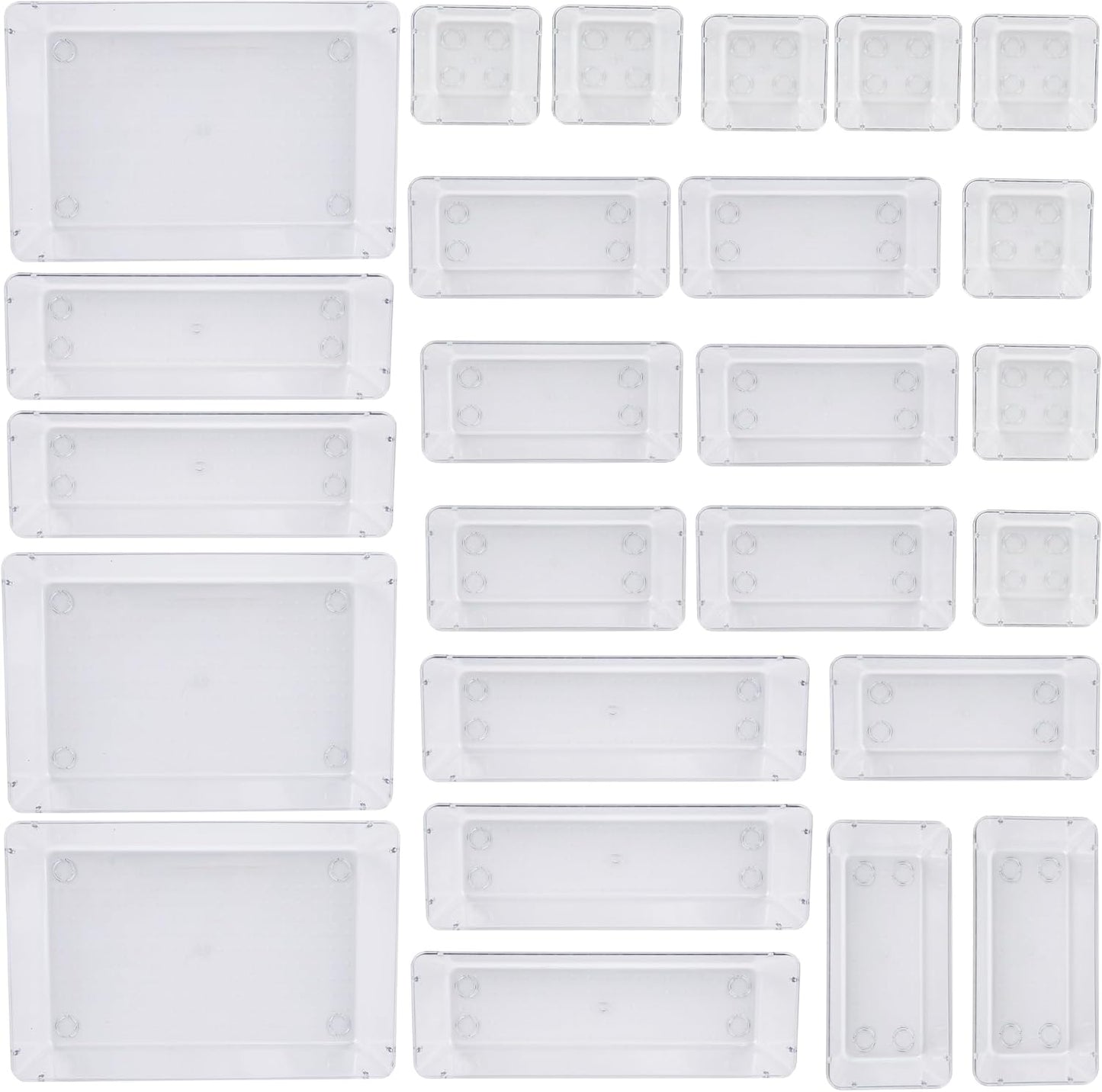 Clear Modular Drawer Organizer Set (25-Piece)