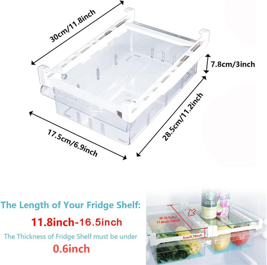 1Pack Refrigerator Organizer Bins Refrigerator Drawer Fridge Organizers | 1Pack Refrigerator Organizer Fridge Egg Drawer, Pull-Out Fridge Storage Box Refrigerator Egg Drawer