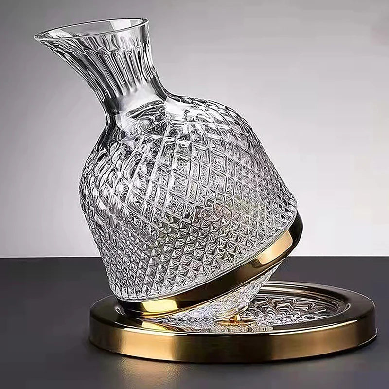 360° Rotating Crystal Wine Decanter (1500ml) Perfect Gift