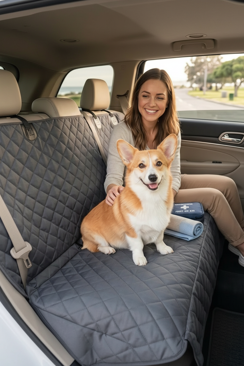 Dog Car Seat Cover Hammock – Waterproof Non-Slip Back Seat Protector for Cars & SUVs
