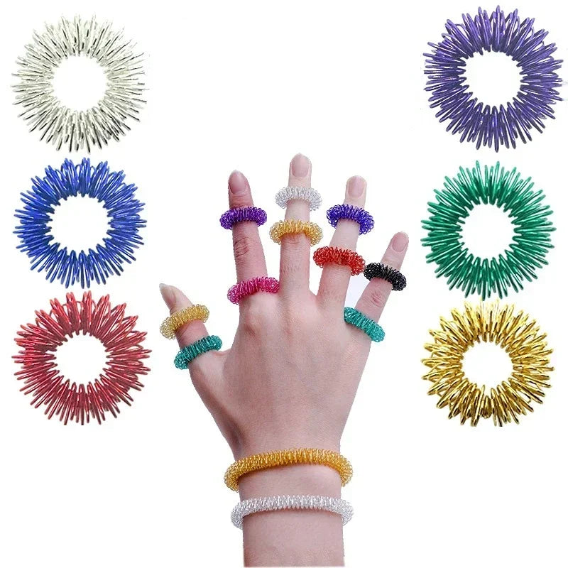 10Pcs Finger Massage Sujok Ring Acupuncture Ring Health Care Body Massage