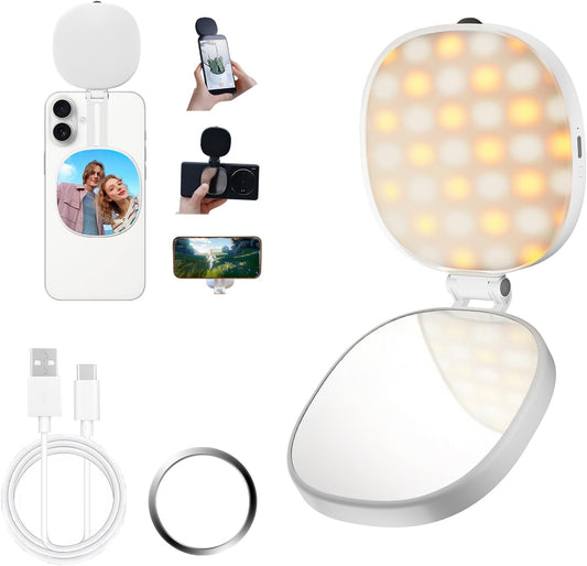 Magnetic Selfie Light  (Selfies/Photography/Tiktok/Zoom Calls/Video Conference, Long-Lasting & Rechargeable)