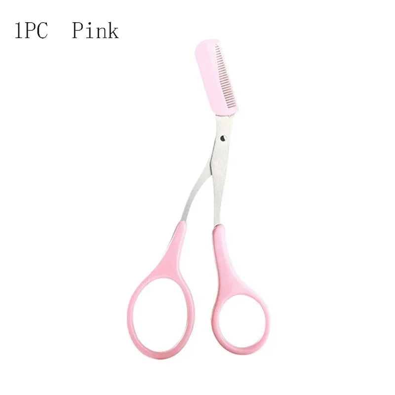 Eyebrow Trimmer Makeup Tools Stainless Steel Eyebrow Scissors with Comb Hair Removal