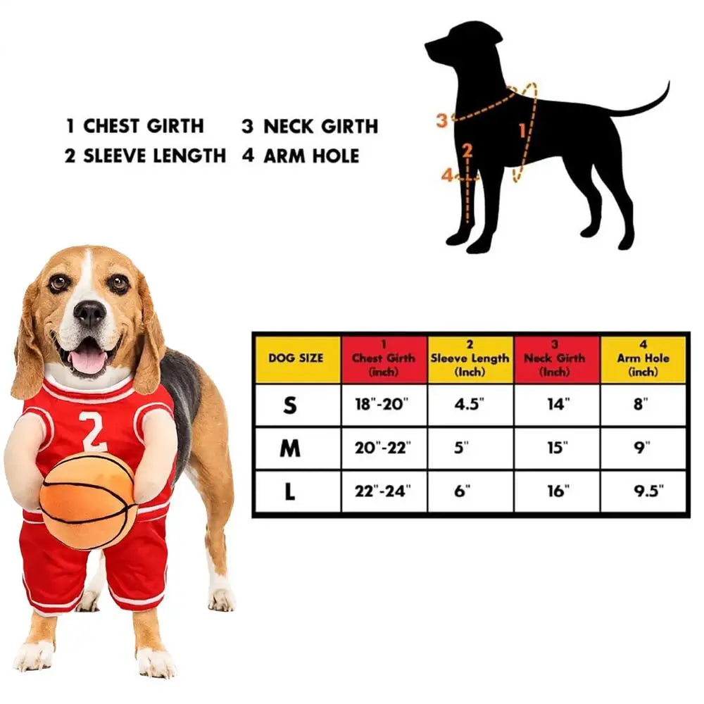 Dog Basketball Player Costume with Ball