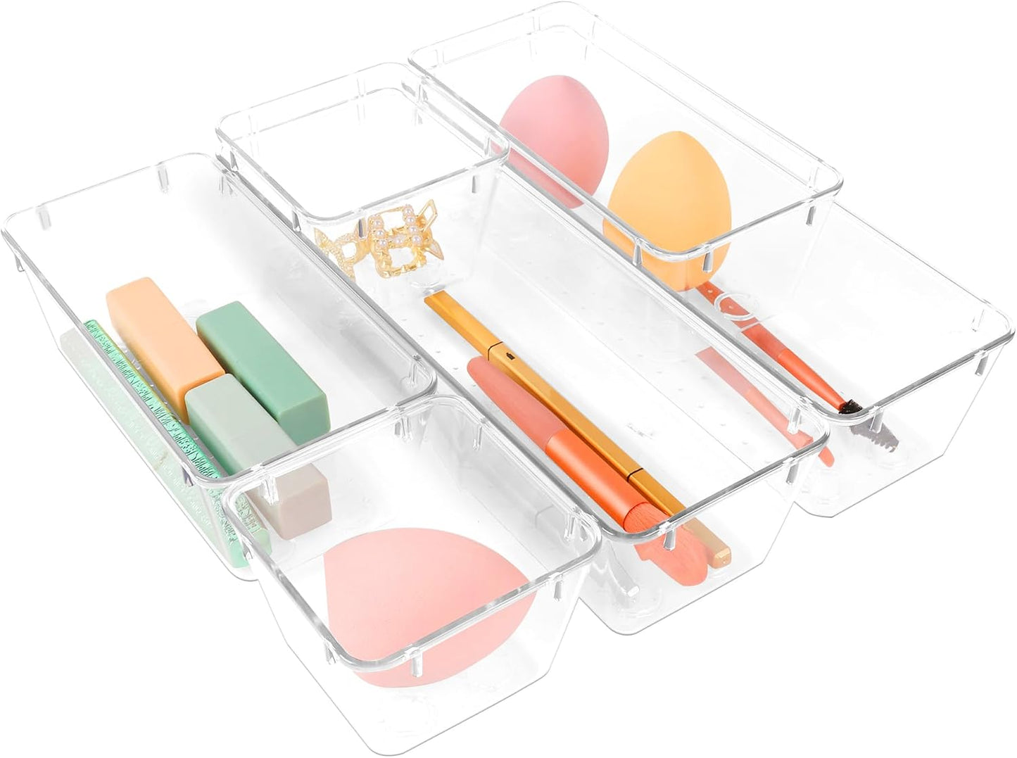 Clear Modular Drawer Organizer Set (25-Piece)