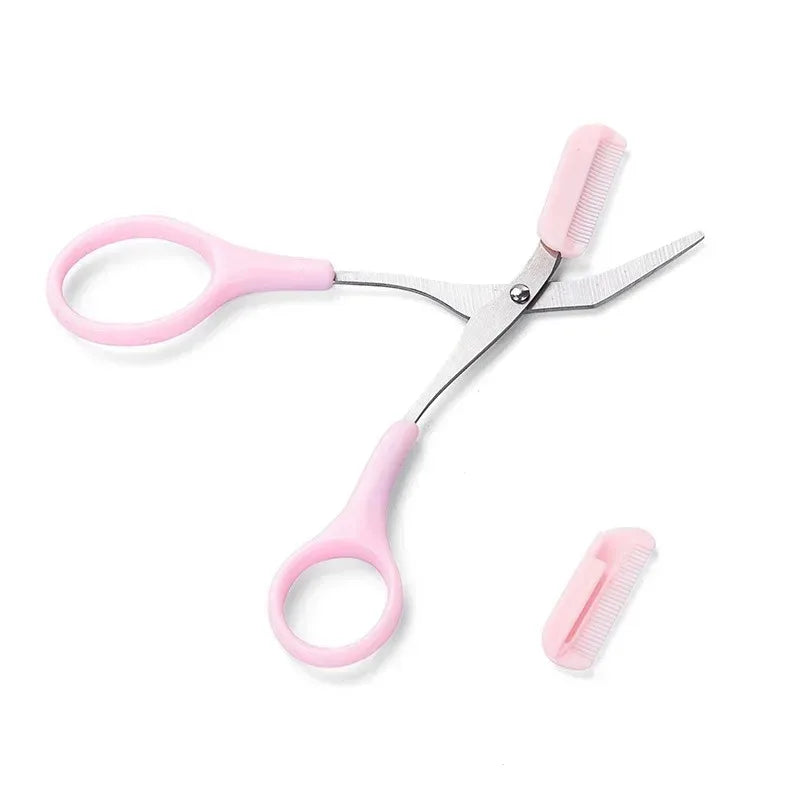 Eyebrow Trimmer Makeup Tools Stainless Steel Eyebrow Scissors with Comb Hair Removal