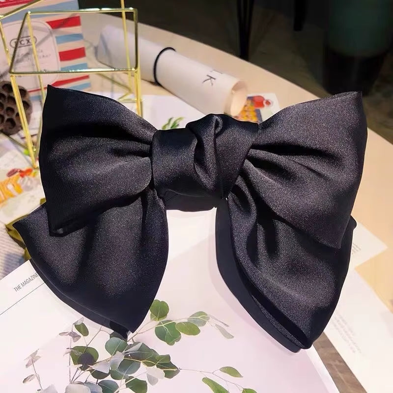 Bow Ribbon Hair Clip for Women Bowknot Barrettes Girls Solid Stain Spring Ponytail Clip