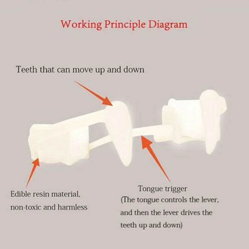 Retractable Vampire Dracula Fangs Realistic Cosplay Zombie Dentures