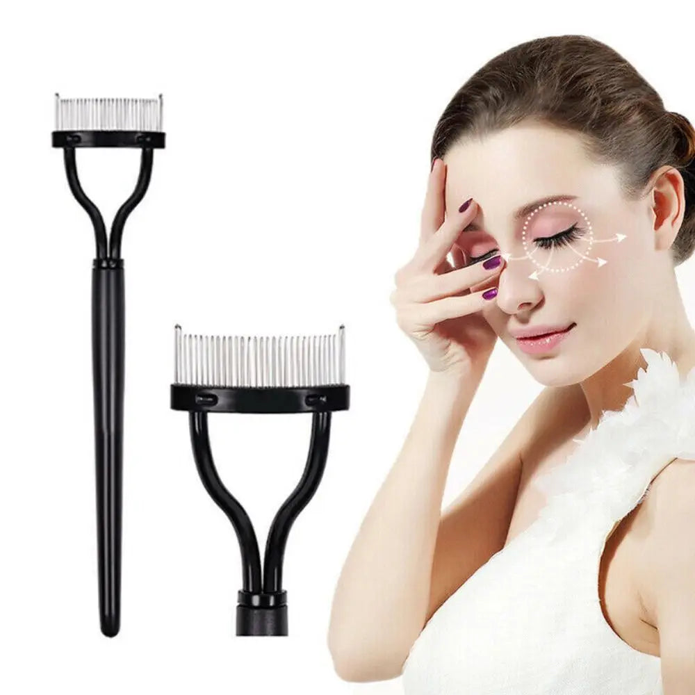 New Metal Brush Eyelash Brush Comb Stainless Steel Black Lash Separator Mascara