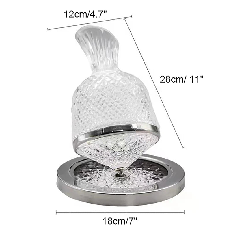 360° Rotating Crystal Wine Decanter (1500ml) Perfect Gift