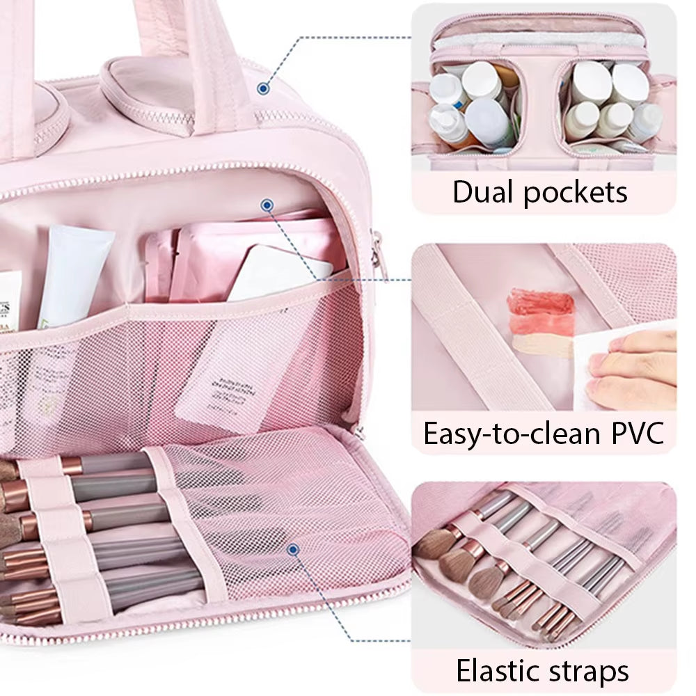 Large Capacity Cosmetic Bag Female Travel Wash Handbag Bathroom Partition Shower Makeup Pouch