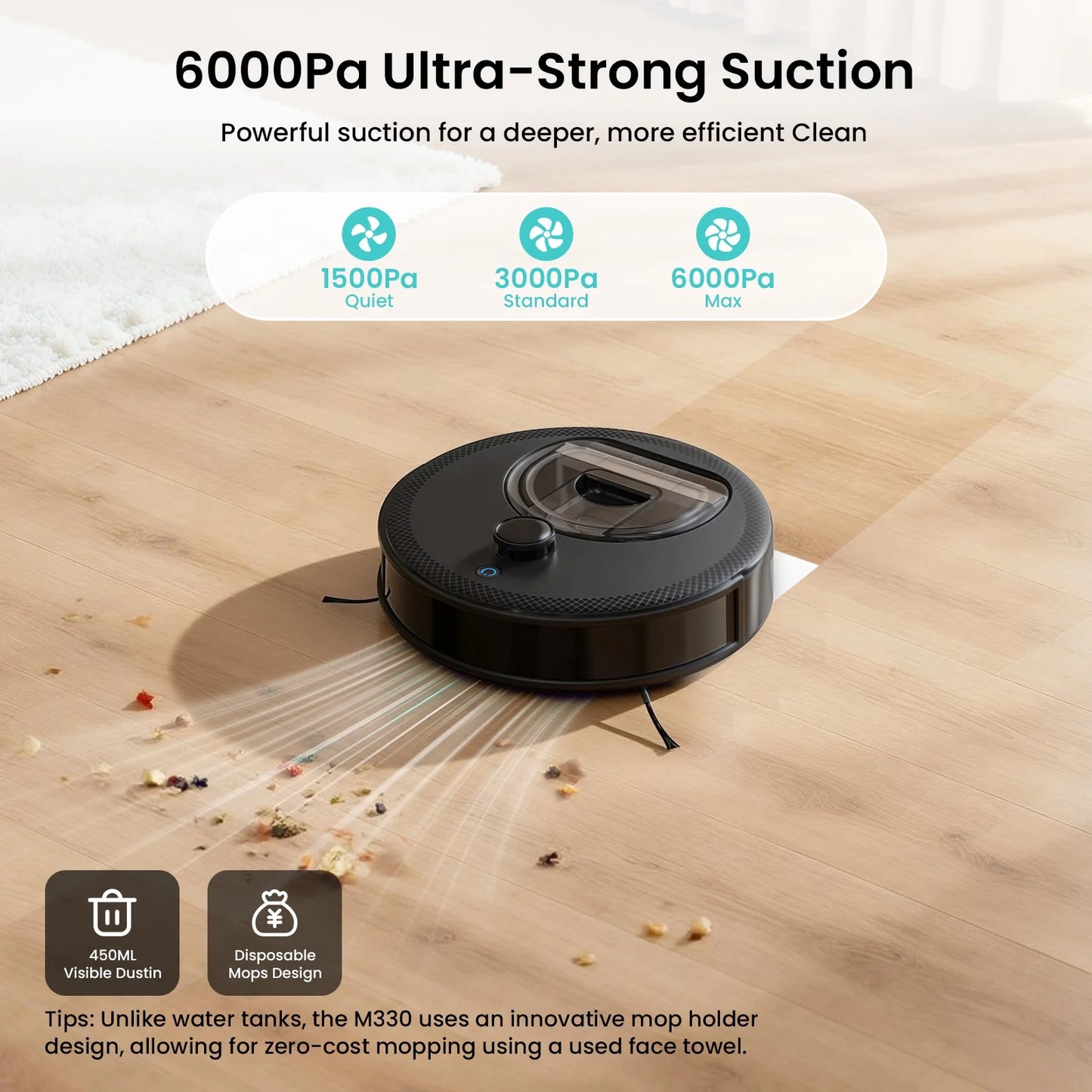 M330 Smart Robot Vacuum and Mop with LiDAR Navigation