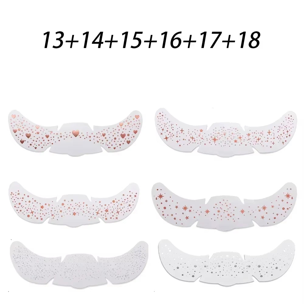 6Pcs Hot Stamping Freckles Makeup Patches Metallic Golden Silver Fake Freckles Temporary Tattoo Stickers
