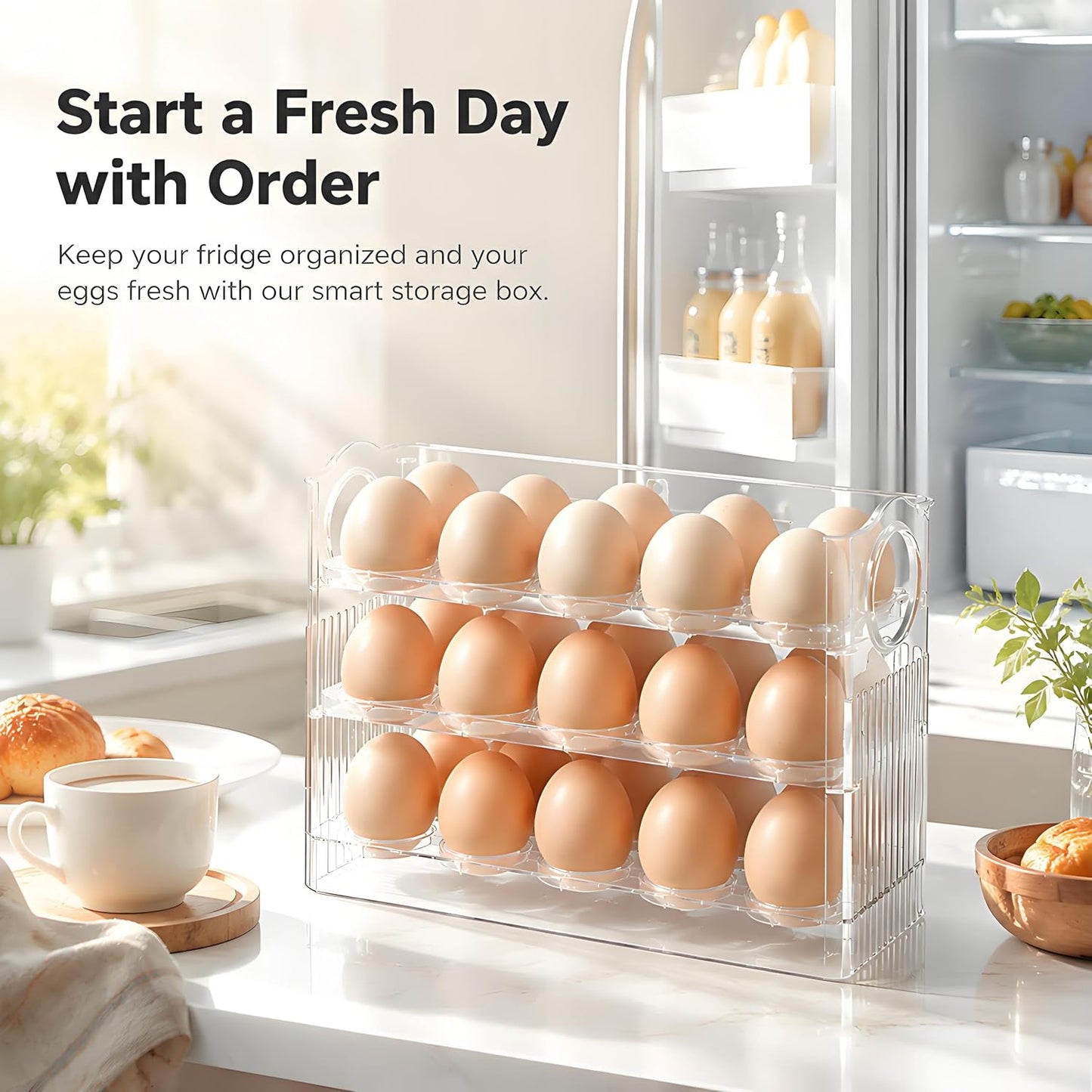 30-Egg Stackable Refrigerator Storage Container