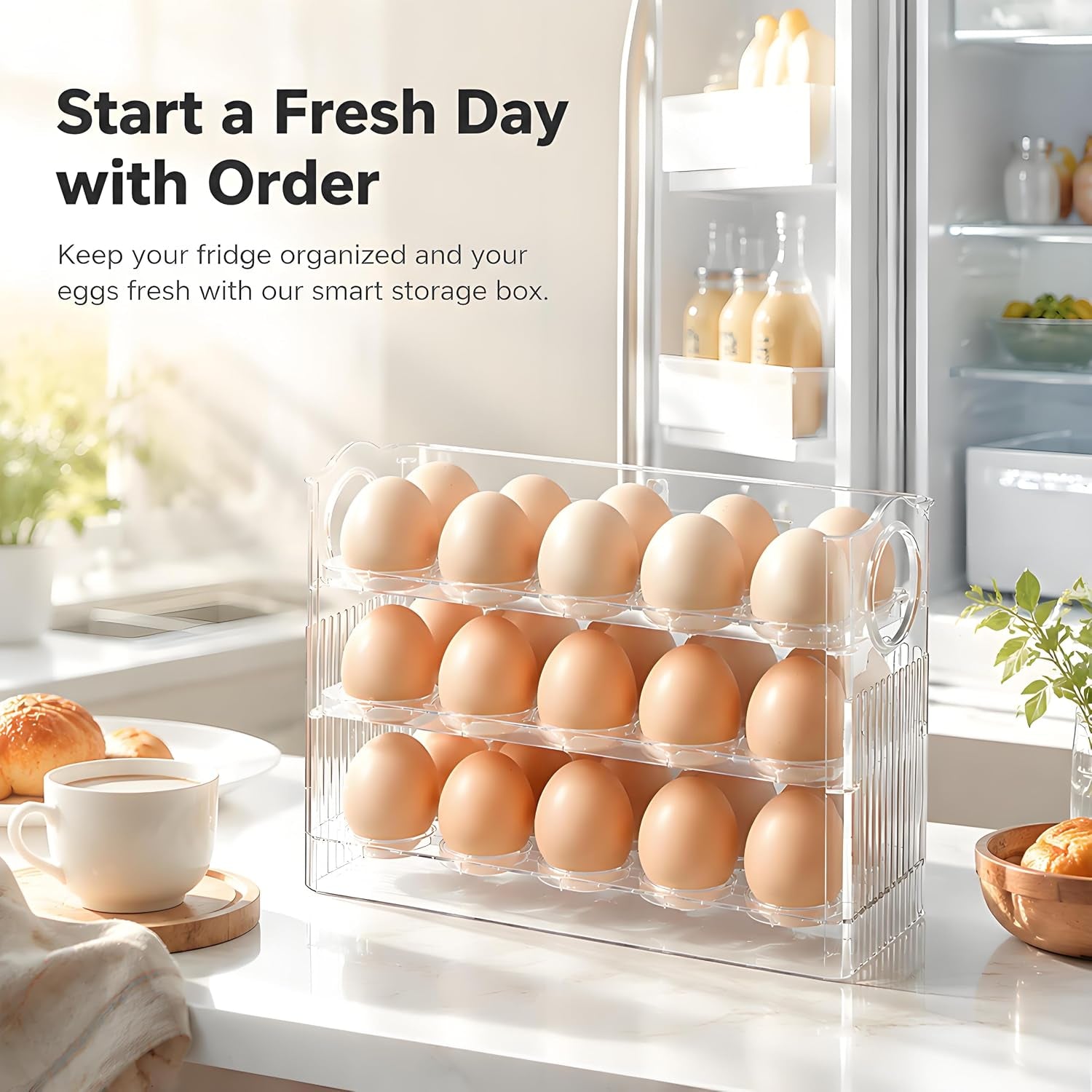 30-Egg Stackable Refrigerator Storage Container
