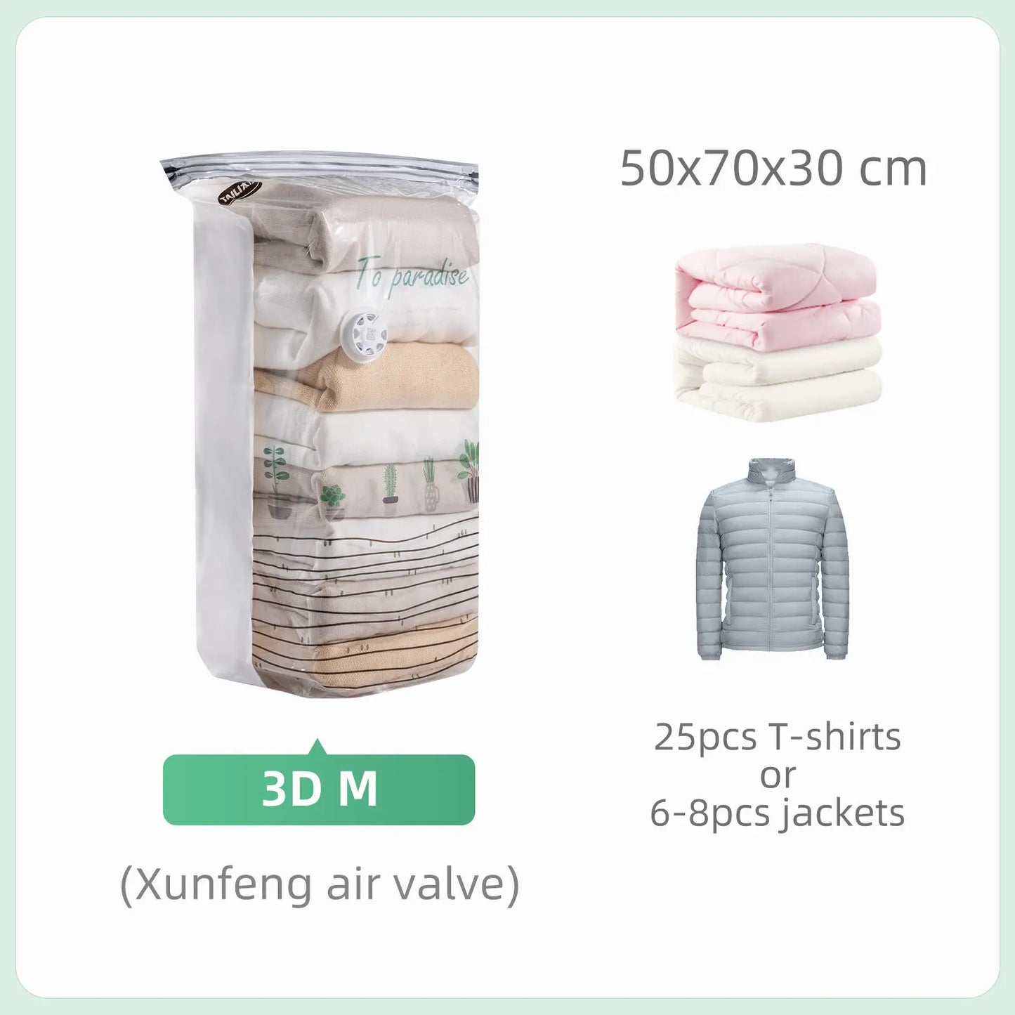 Tool-Free Vacuum Compression Bags for Comforters and Blankets