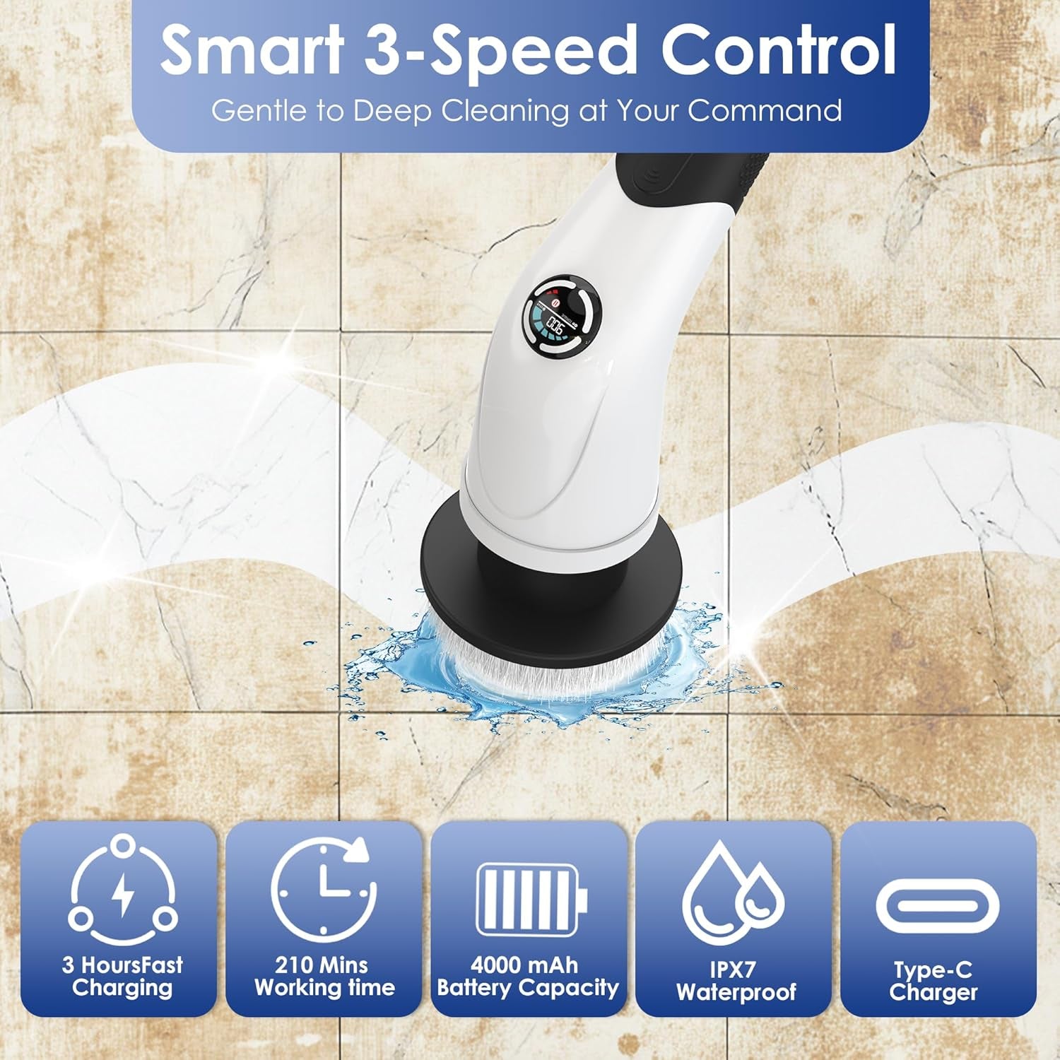 7-in-1 Cordless Electric Spin Scrubber