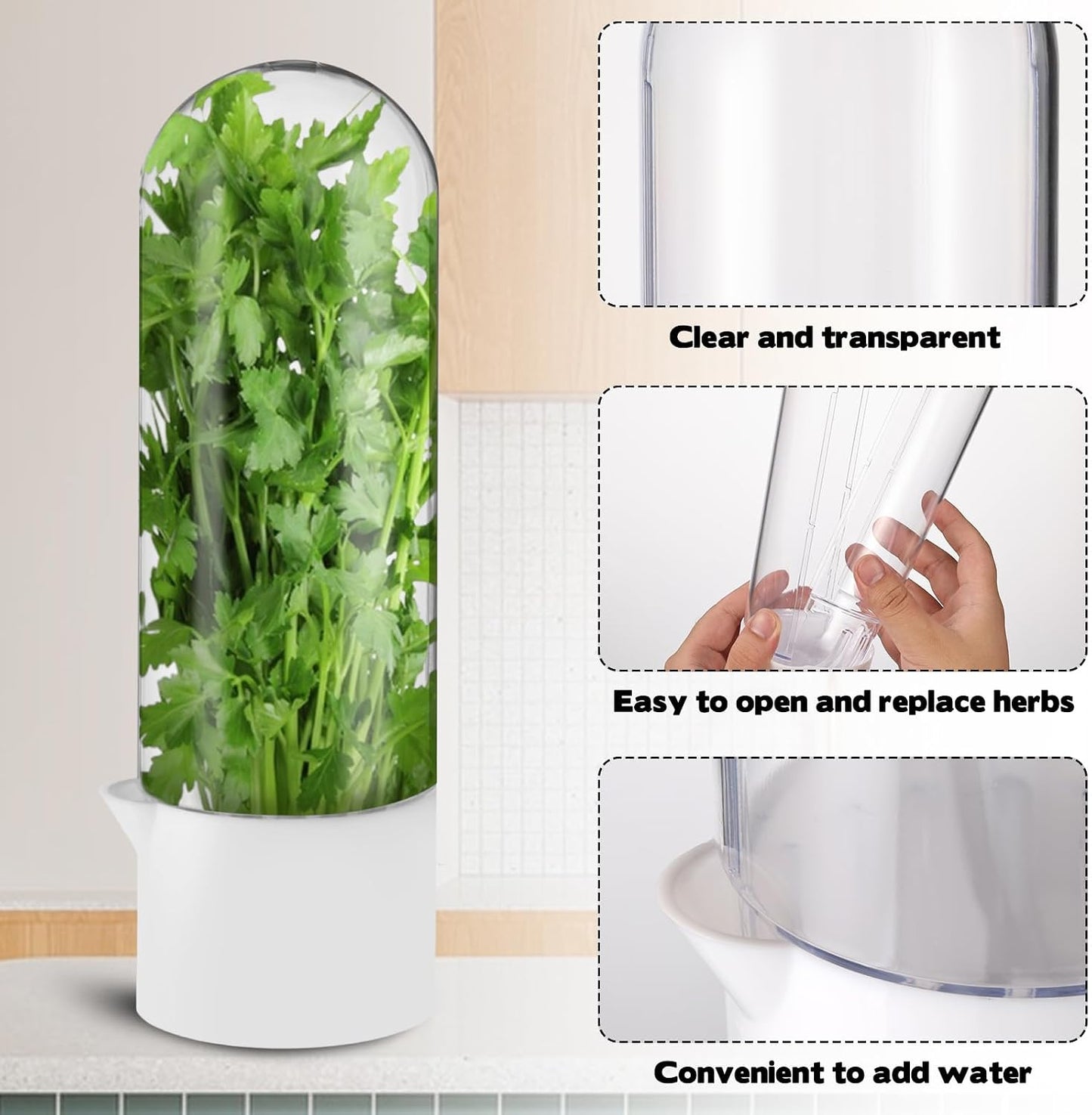 Premium Herb Saver & Fresh Keeper (3-Pack)