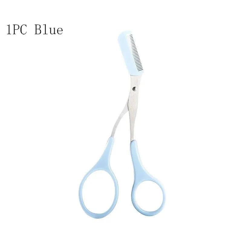 Eyebrow Trimmer Makeup Tools Stainless Steel Eyebrow Scissors with Comb Hair Removal