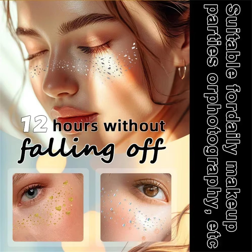 6Pcs Hot Stamping Freckles Makeup Patches Metallic Golden Silver Fake Freckles Temporary Tattoo Stickers
