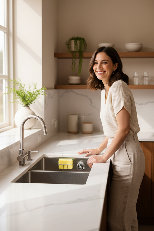 In Sink Sponge Holder — Self-Adhesive Stainless Steel Caddy