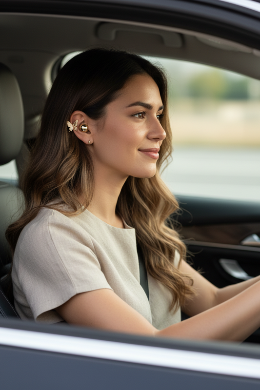 Bluetooth Wireless Open Ear Earbuds: Jewelry Clip on Headphones with Butterfly Earrings - Bluetooth 6.0 IPX5 Waterproof Earphones with Fashion Design Gift for Women Girl Sports and Workouts