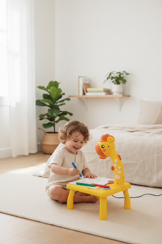 Kids LED Projector Drawing Table Toy Set Table Painting Board Desk Educational Learning Paint Tools Toys for Children