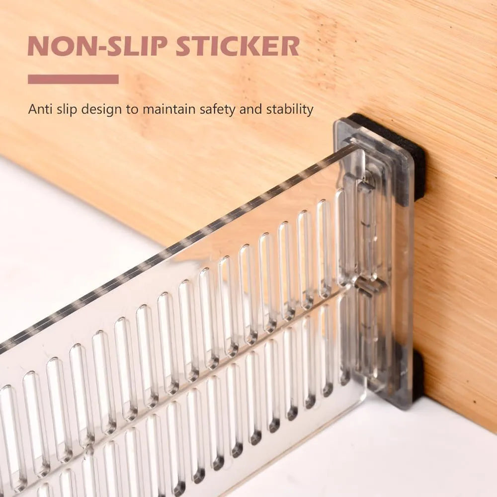 Expandable Drawer Dividers 10.8-20Inch Adjustable Drawer Divider Organizers for Drawer Separators Dresser Drawer Organizer