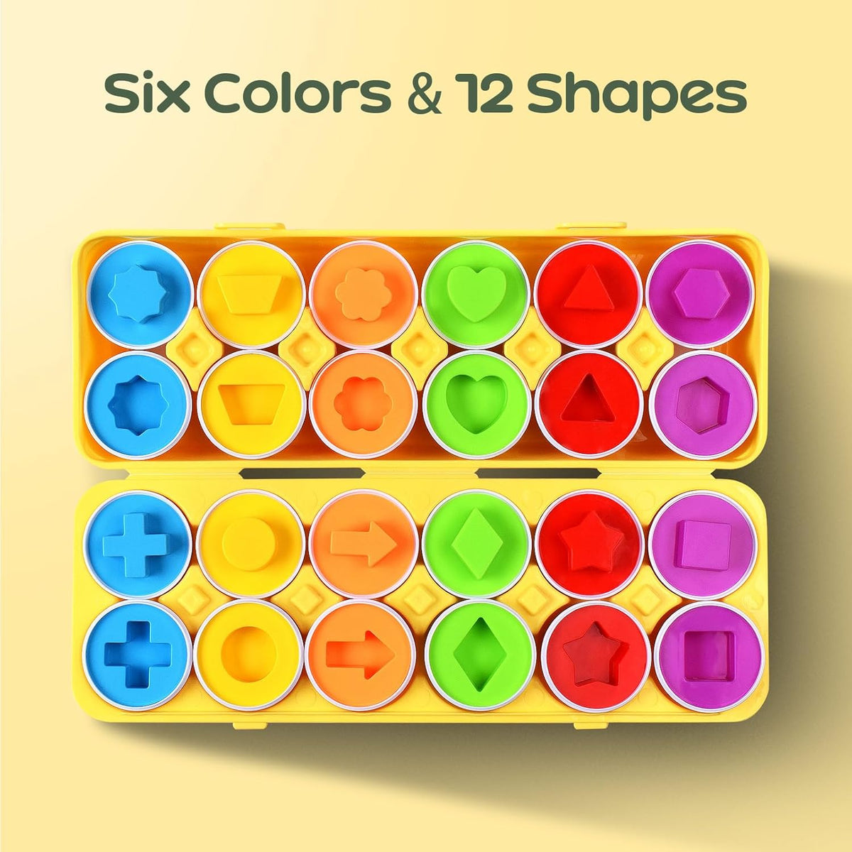 Matching Egg Toy 12 Pcs Develops Toddlers' Color & Shape Recognition Skills