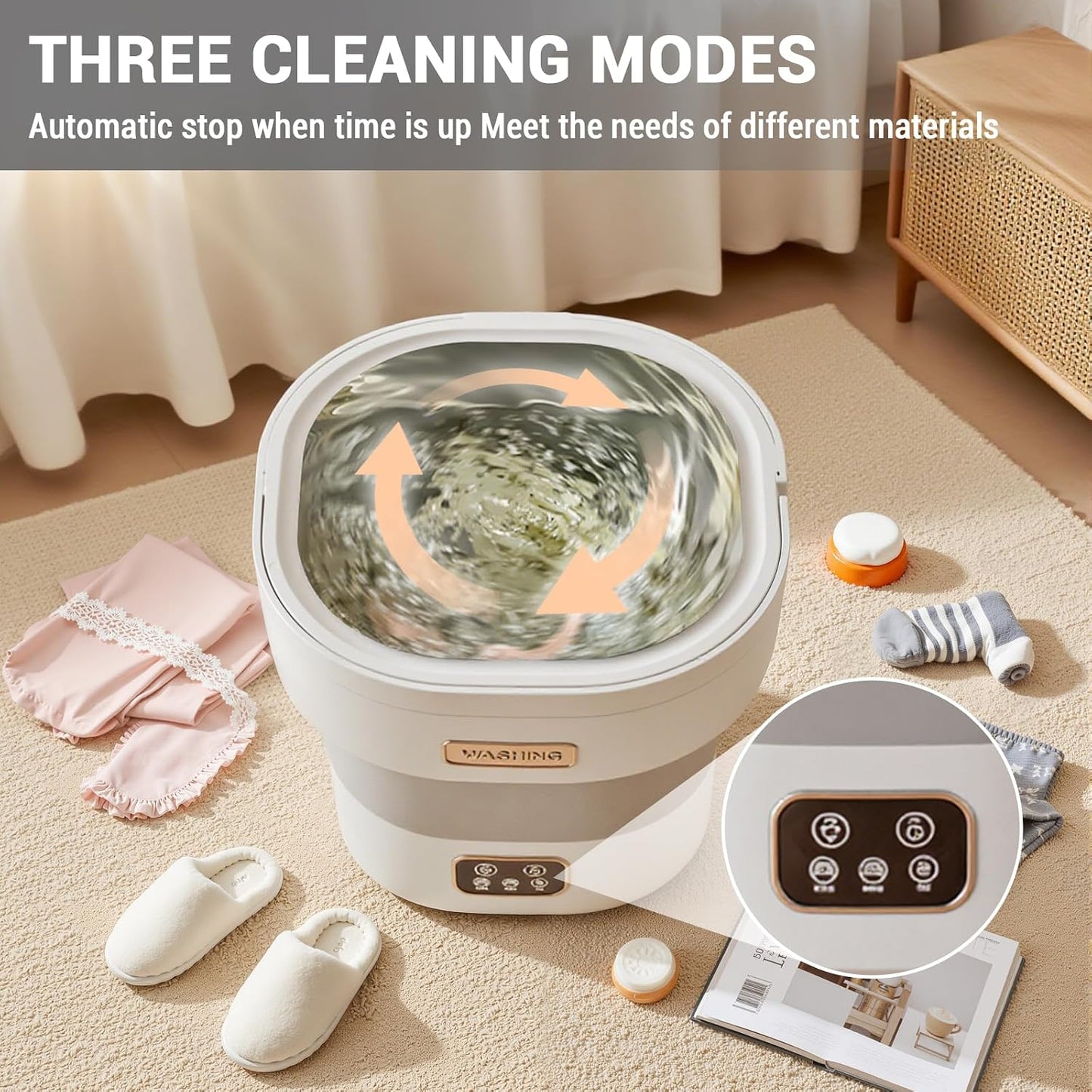 Portable Folding Washing Machine | 12L Large Capacity Mini Washer