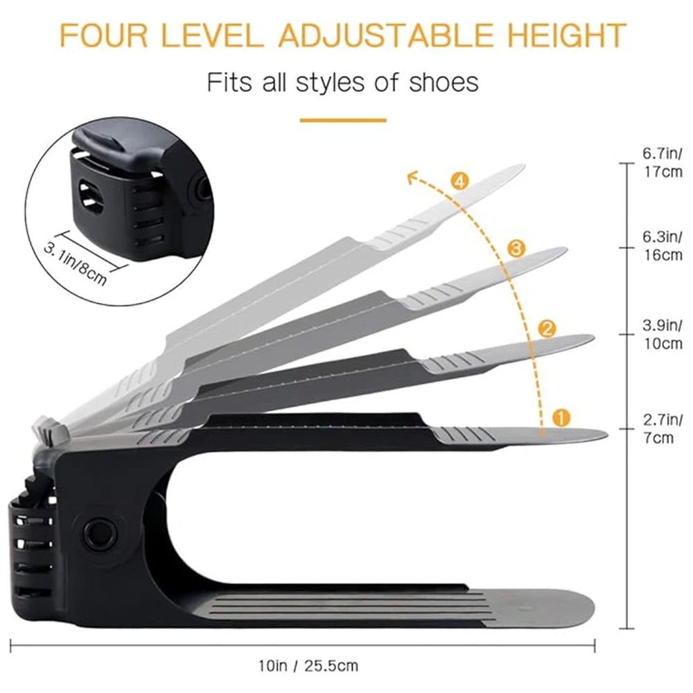 Adjustable Shoe Stacker Multi-Pack | Space Saving Double-Layer Organizer