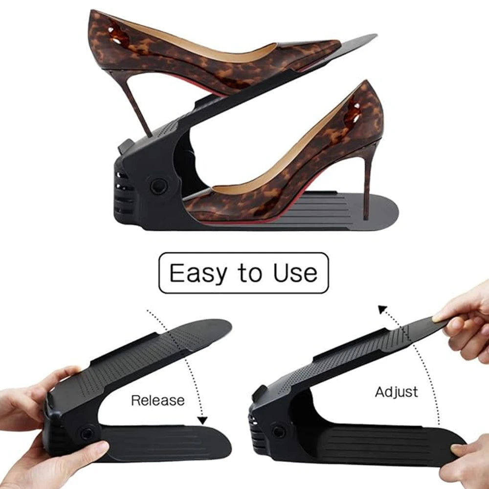 Adjustable Shoe Stacker Multi-Pack | Space Saving Double-Layer Organizer