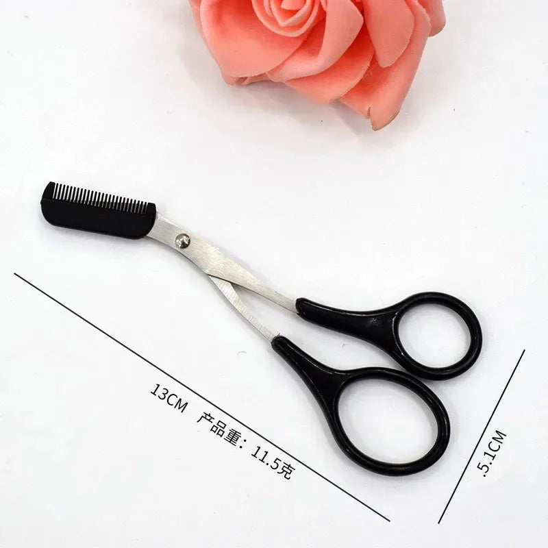Eyebrow Trimmer Makeup Tools Stainless Steel Eyebrow Scissors with Comb Hair Removal