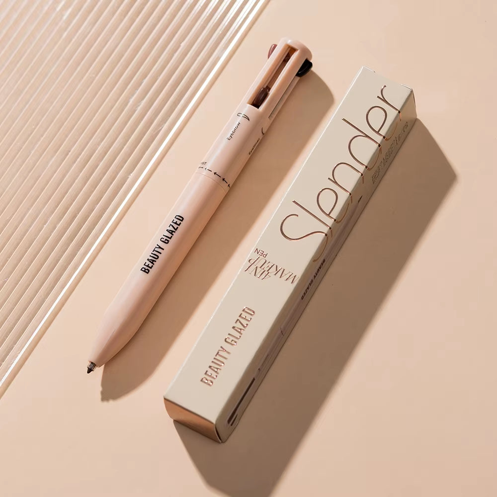 Beauty Glazed 4-In-1 Makeup Pen Waterproof Cosmetic Pencil for Eyeliner Brow Lip Highlighter