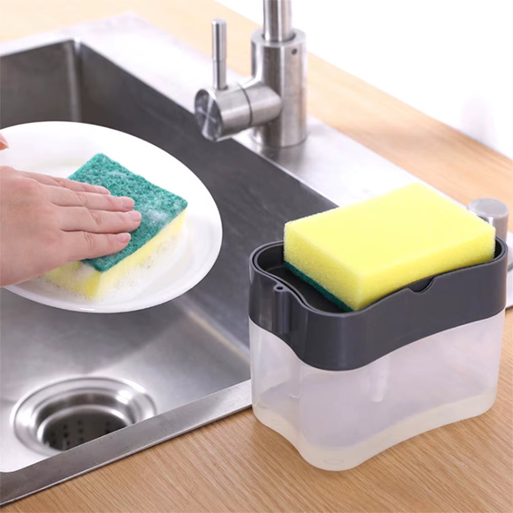 Press-Type Kitchen Soap Dispensing Dishwashing Brush