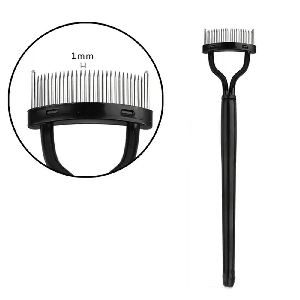 New Metal Brush Eyelash Brush Comb Stainless Steel Black Lash Separator Mascara