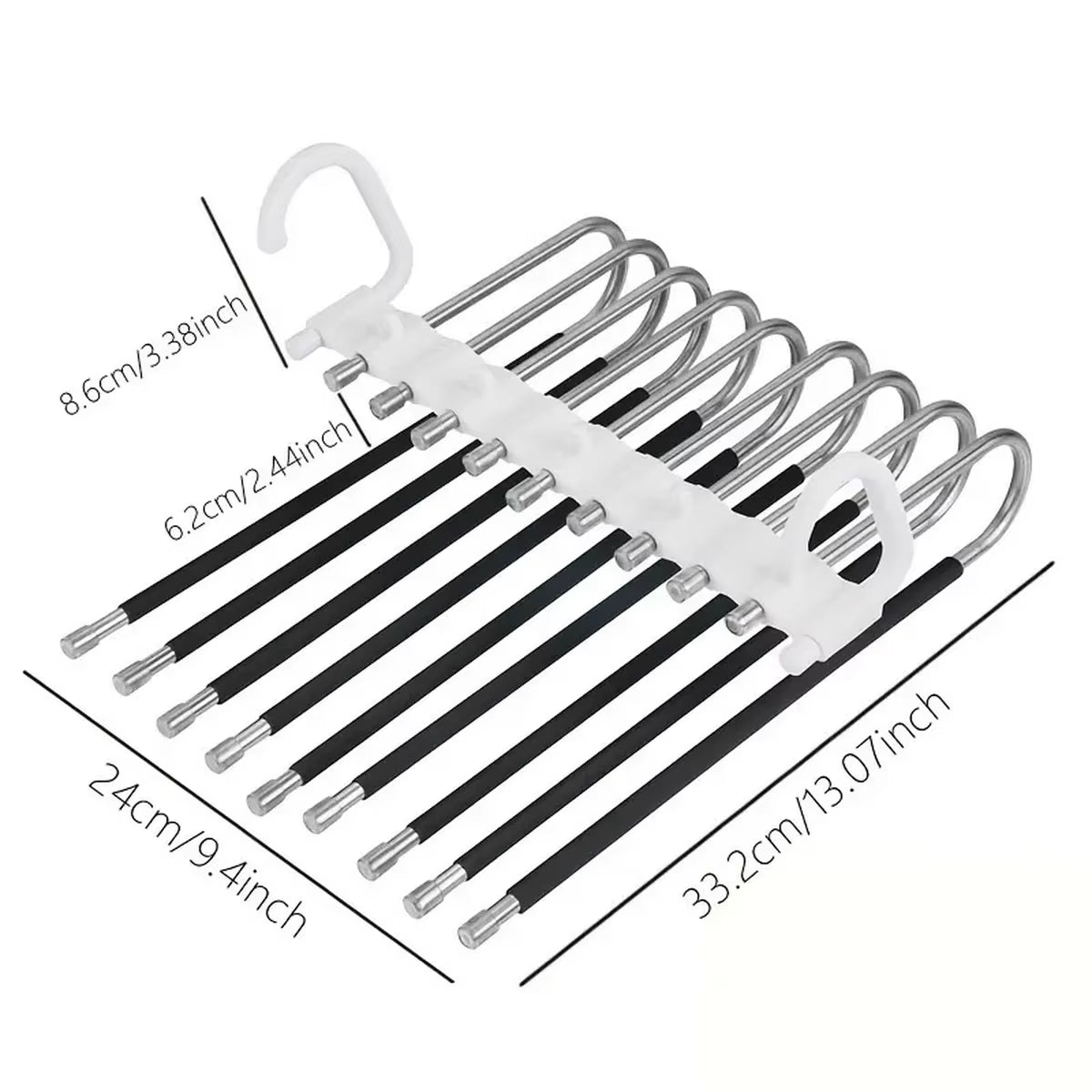 Multifunctional 9-Layer Jeans and Pants Hanger for Closet Organization