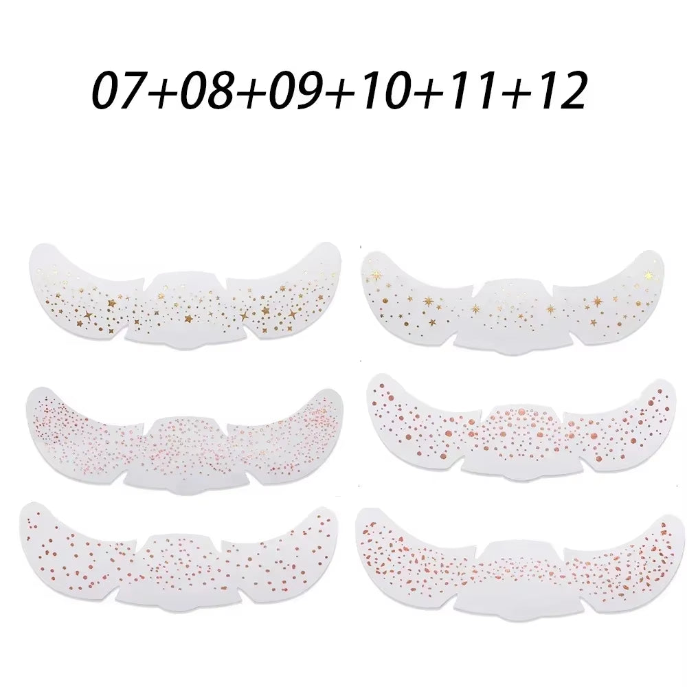 6Pcs Hot Stamping Freckles Makeup Patches Metallic Golden Silver Fake Freckles Temporary Tattoo Stickers