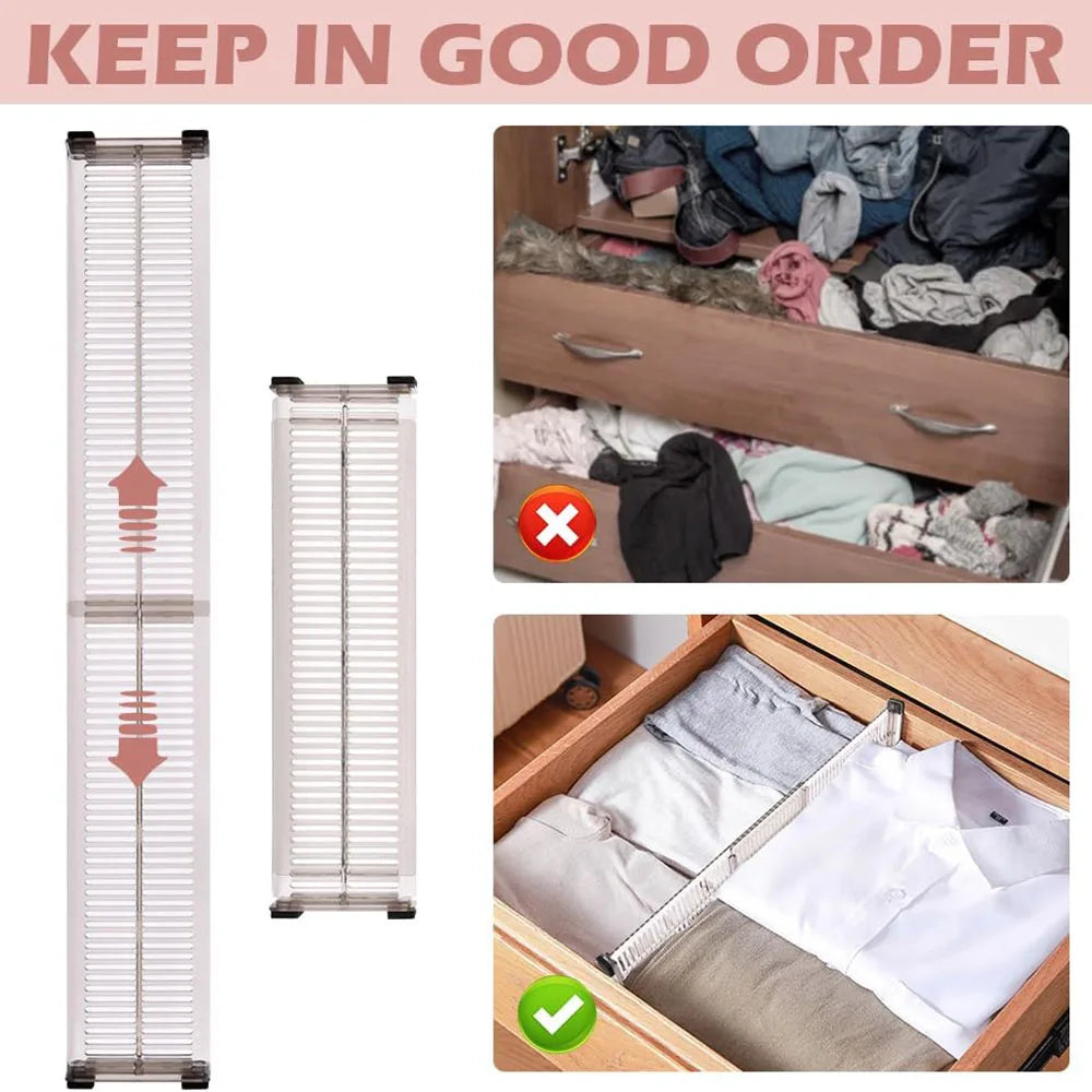 Expandable Drawer Dividers 10.8-20Inch Adjustable Drawer Divider Organizers for Drawer Separators Dresser Drawer Organizer