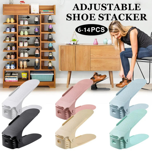 Adjustable Shoe Stacker Multi-Pack | Space Saving Double-Layer Organizer