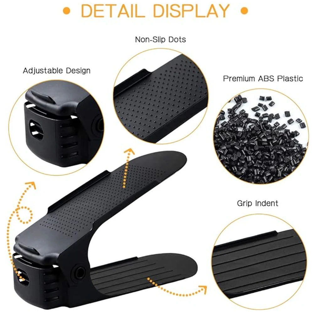 Adjustable Shoe Stacker Multi-Pack | Space Saving Double-Layer Organizer