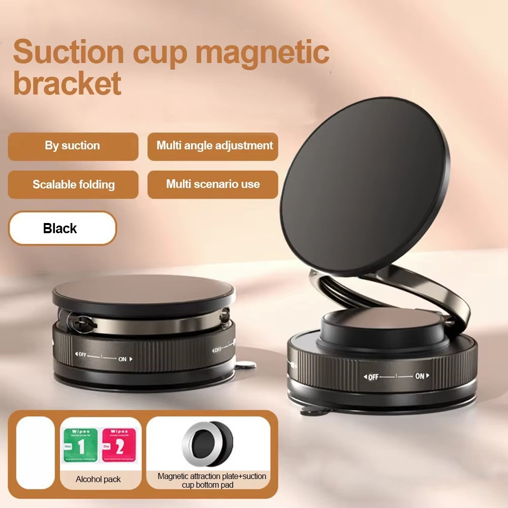 Strong Magnetic Phone Holder Foldable Design 360° Adjustable Vacuum Car Mount for Car Desk Bathroom Magnetic Bracke