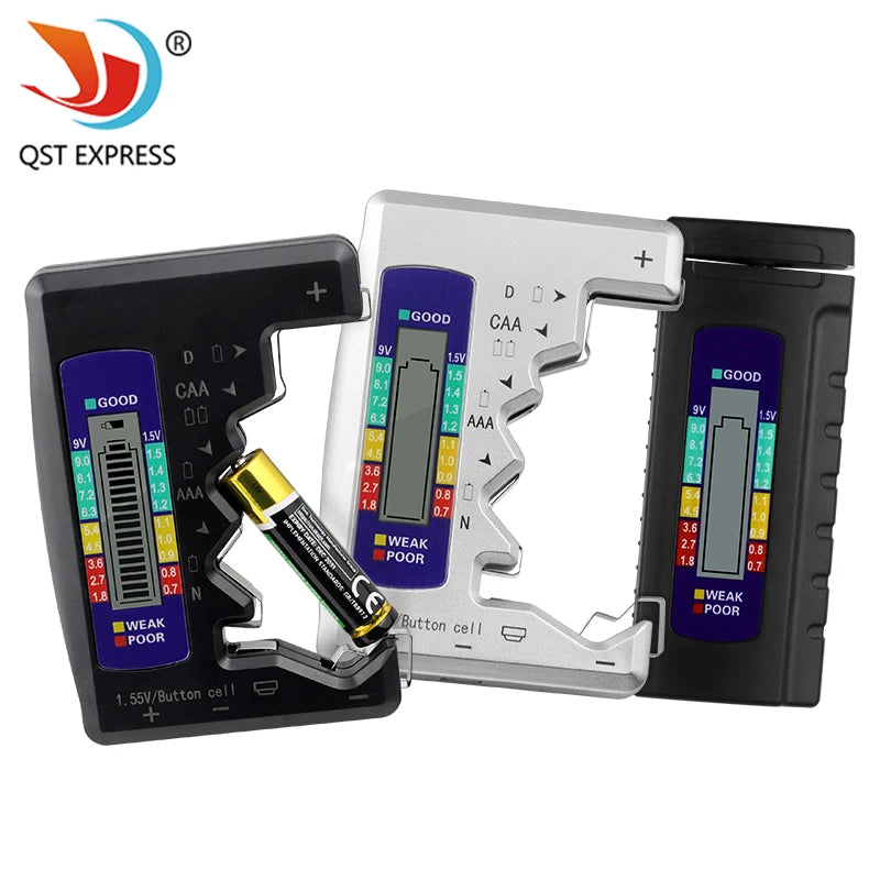 Digital Battery Tester Analyzer Testing Meter LCD Display AA AAA Button Cell Load Analyzer
