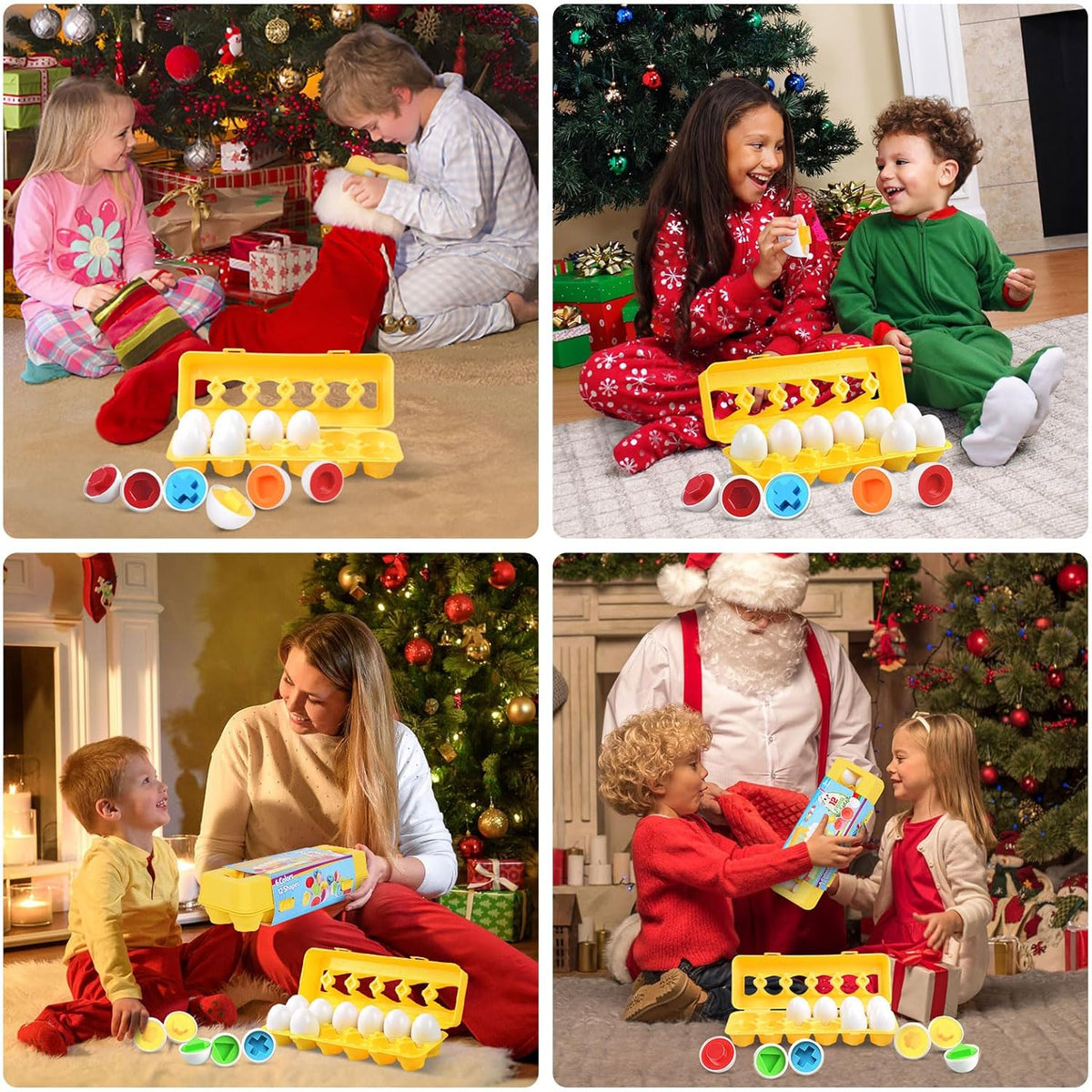 Matching Egg Toy 12 Pcs Develops Toddlers' Color & Shape Recognition Skills